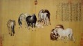 Lang brillando ocho caballos chinos antiguos